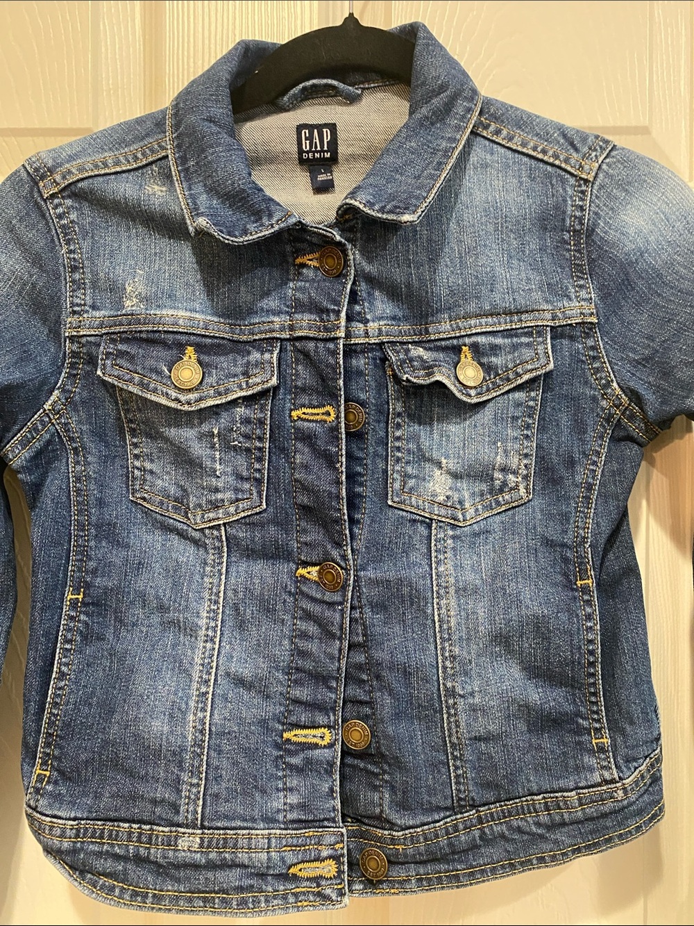 GAP Denim Button-Front Jacket in Blue size Large
